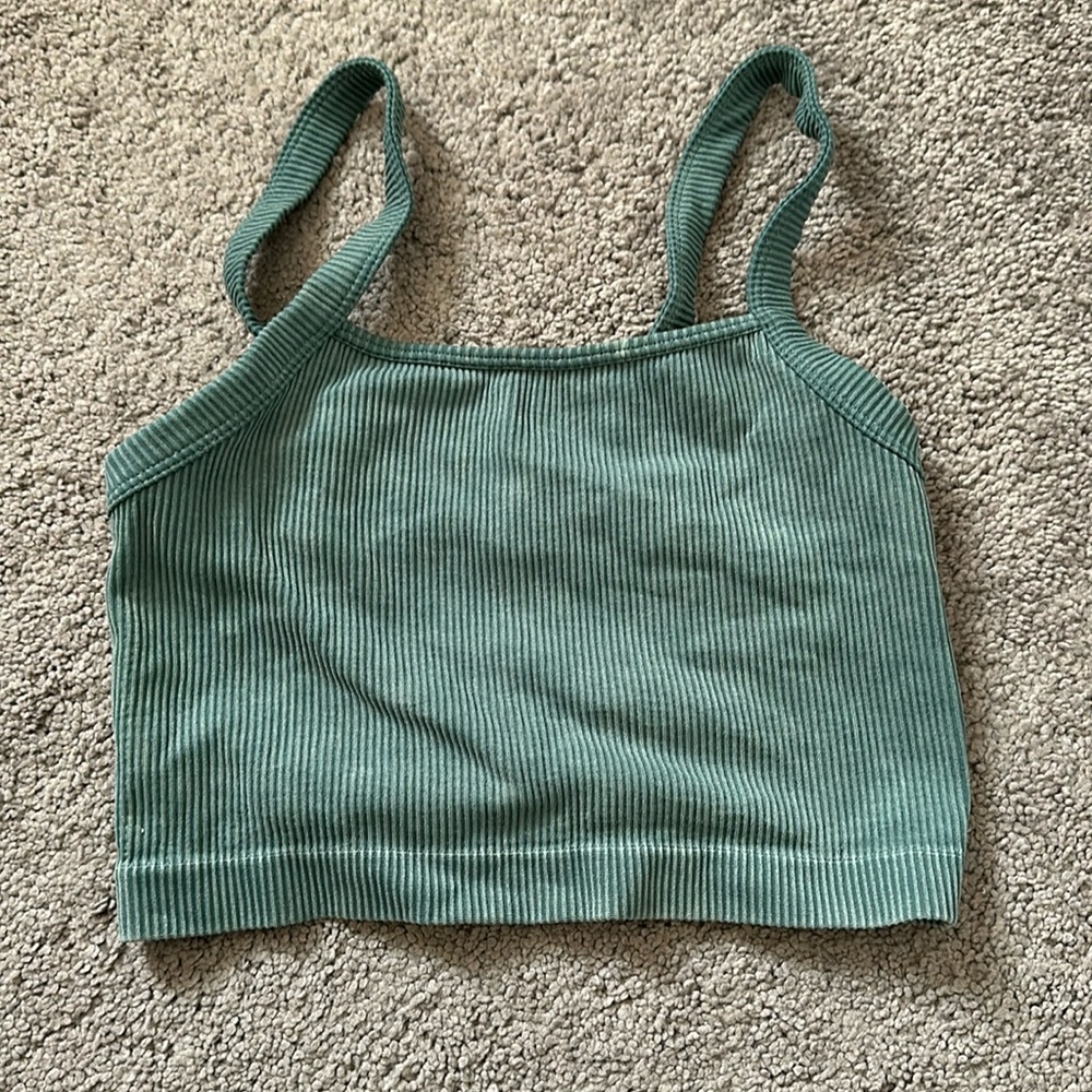 CUTE BLUE/GREEN COLOR. SIZE SMALL. CROPPED TOP/BRA